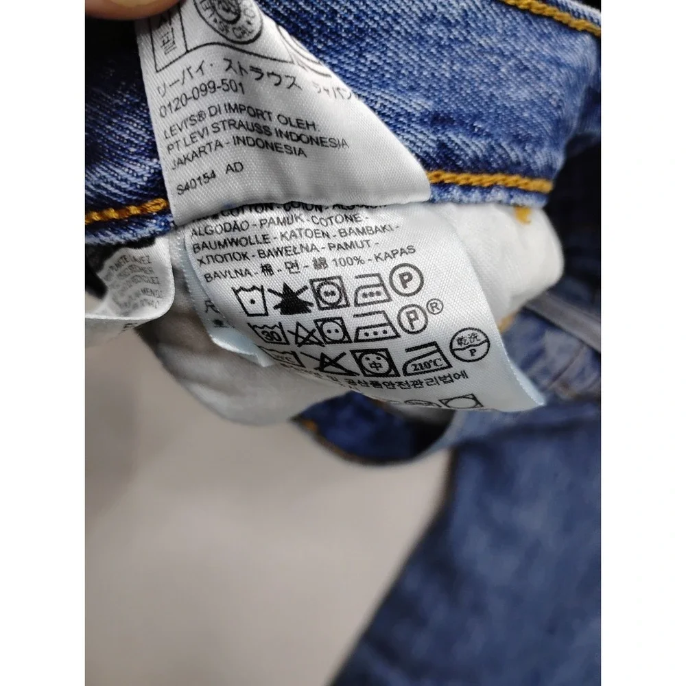 Levis 501 Jeans Mens 38x34 Blue Straight Fit Button Fly Denim Pants (Fits 36x30)